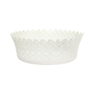 Basket Round Pattern White