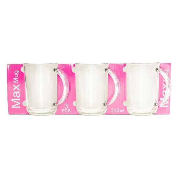 3pc Glass Mug Max