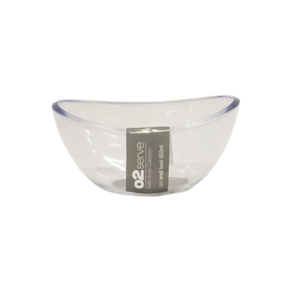 Acrylic Bowl Salad Oval Clear 550ml