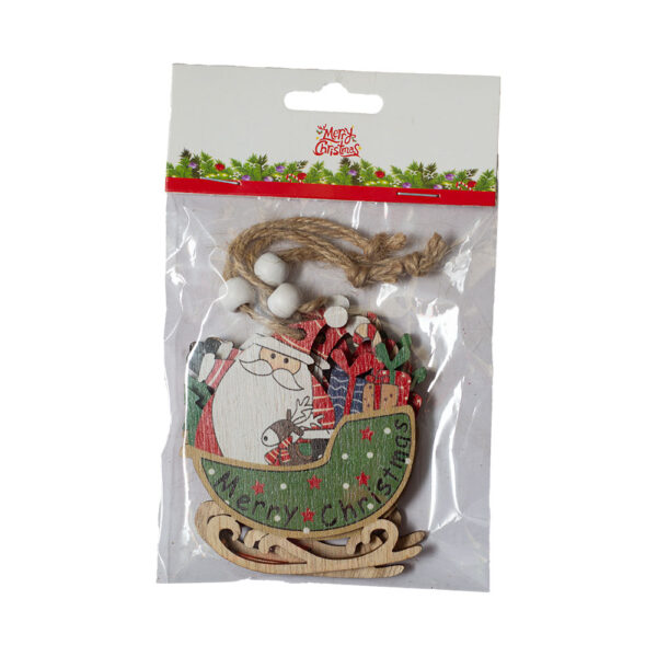 Christmas Tree Decor 3 X 80mm Wooden Dec
