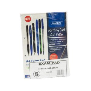 Exam Pads A4 100 Sheets 5pk