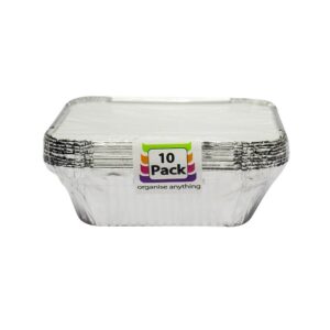 10pk Small Polyboard Foil T/away Cont/lid