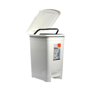 25lt Silver Slim Pedal Dustbin