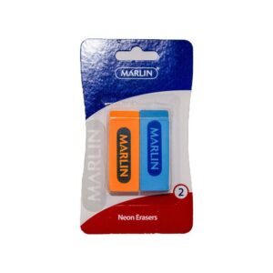 Eraser 60x20x10mm Neon 2pk
