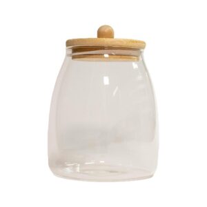 Glass Jar Tappered Wdn Lid 910ml
