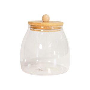 Glass Jar Tappered Wdn Lid 640ml