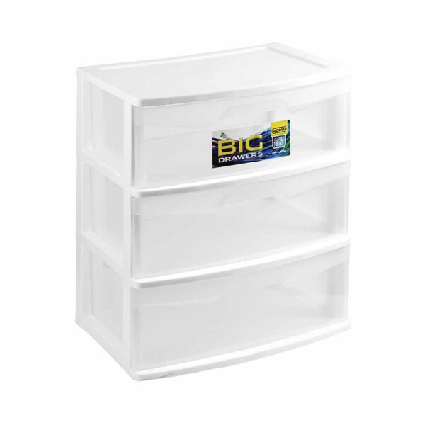Drawer Wide 3 Unit White