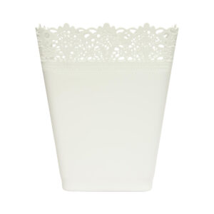 White Pattern Square Dustbin