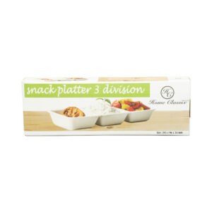 Porcelain Platter Snack 3 Division 28.5x9.6x3.4cm