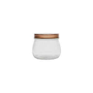 Glass Jar Rnd W/gold Lid 450ml