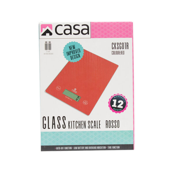 Kitchen Scale Glass Rosso Red