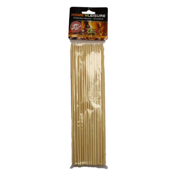 Skewers Bamboo 25cm X 4mm 50pc